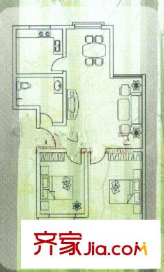 萬發(fā)活力康城戶型圖戶型圖 2室2廳1衛(wèi)1廚