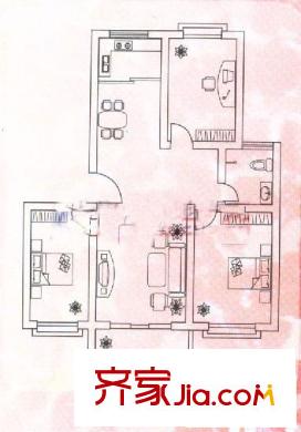 萬發(fā)活力康城戶型圖戶型圖 3室2廳1衛(wèi)1廚