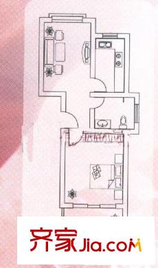 萬發(fā)活力康城戶型圖戶型圖 1室1廳1衛(wèi)1廚