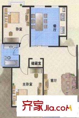 金柏佳園戶型圖多層1#-3#、7#、8#標(biāo)準(zhǔn)層D戶型 2室2廳1衛(wèi)1廚
