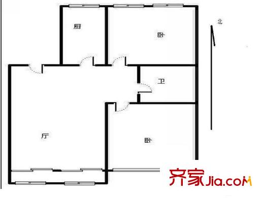 海爾尊園2室 戶型圖