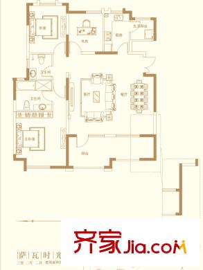 海泉灣港中旅公館21-29#GC4戶型 3室2廳2衛(wèi)1廚