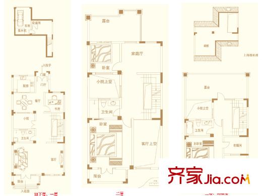 海泉灣港中旅公館3#5#六聯(lián)別墅藍岸汀戶型 4室4廳3衛(wèi)1廚