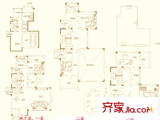 海泉灣港中旅公館1#2#4#雙拼b-1戶型 6室4廳7衛(wèi)2廚
