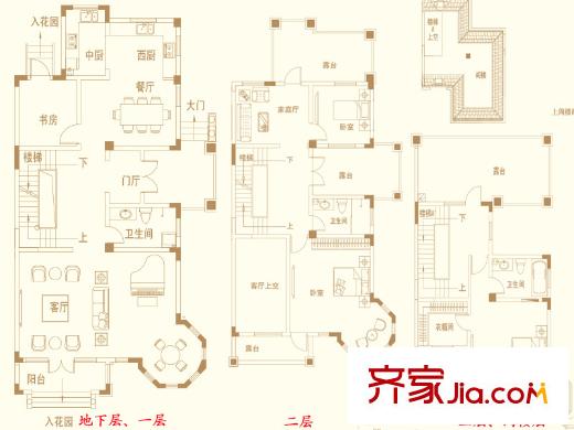 海泉灣港中旅公館1#2#4#雙拼b-10戶型 4室4廳3衛(wèi)2廚