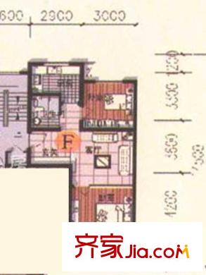 中惠景園戶型圖F戶型 2室2廳1衛(wèi)1廚