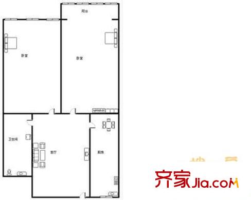 柳苑小區(qū) 2室1廳 65平
