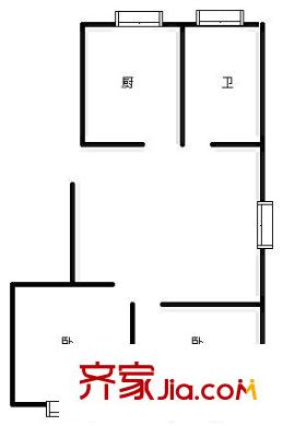 太清路社區(qū)戶型圖兩居戶型圖 2室1廳1衛(wèi)1廚