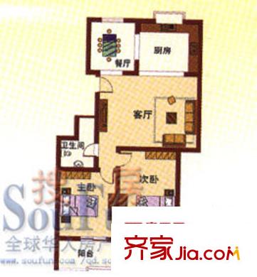 馨盛苑戶(hù)型圖高層 2室2廳1衛(wèi)