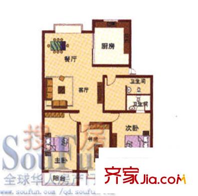 馨盛苑戶(hù)型圖多層 3室2廳1衛(wèi)