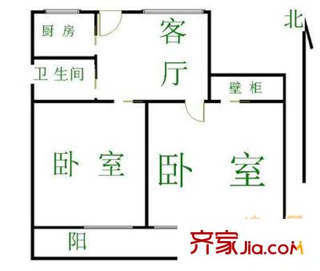 順合家園戶型圖公安局家屬院 2室 戶型圖 2室1廳1衛(wèi)1廚