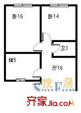 順合家園戶型圖公安局家屬院 2室 戶型圖 2室1廳1衛(wèi)1廚