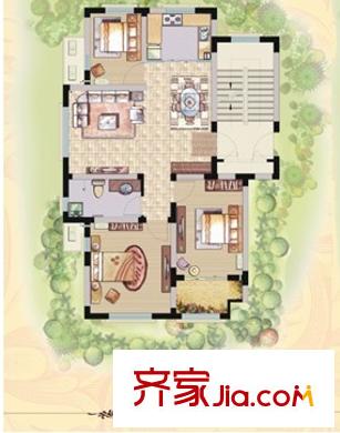 緹香郡戶型圖A戶型 3室1廳1衛(wèi)1廚