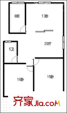諸城路小區(qū)戶型圖兩居戶型圖 2室2廳1衛(wèi)1廚