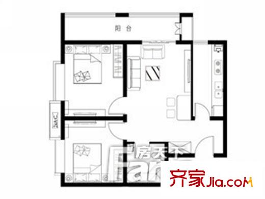 慧海園 2室 戶型圖