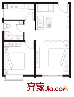 慧海園 2室 戶型圖