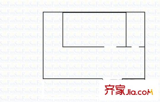 普集路鐵路公寓 1室 戶型圖