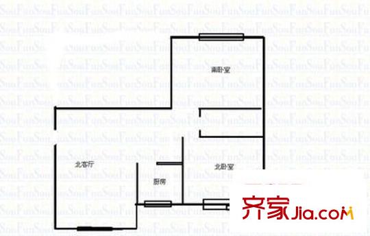 福嶺嘉苑C區(qū) 2室 戶型圖