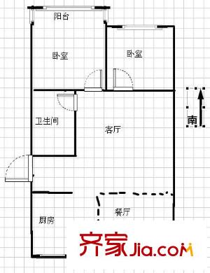 福嶺嘉苑C區(qū) 2室 戶型圖