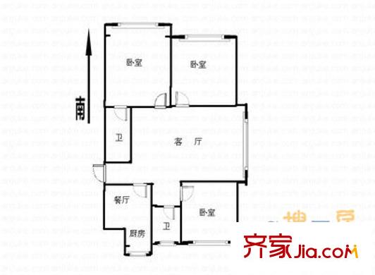 福嶺嘉苑C區(qū) 3室 戶型圖