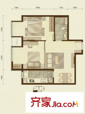 華遠(yuǎn)湯米公館A樓座G戶型 2室2廳1衛(wèi)1廚