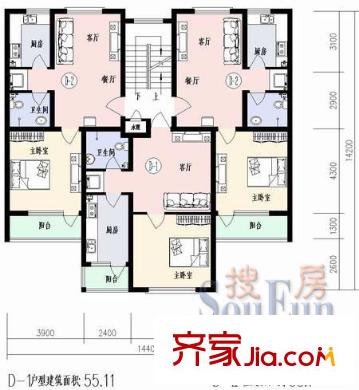 中惠麗園戶型圖戶型4 1室1廳
