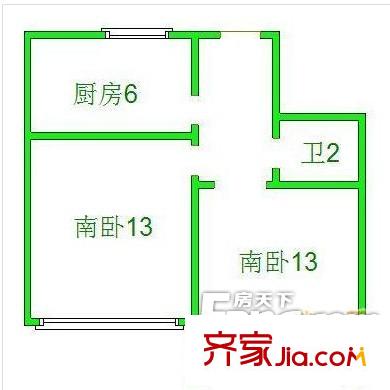 西吳路小區(qū)戶型圖戶型圖 2室1衛(wèi)1廚