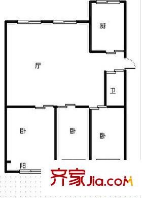 西吳路小區(qū)戶型圖戶型圖 3室1廳1衛(wèi)1廚