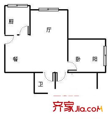 順興路小區(qū) 2室 戶型圖