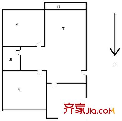 升平花園戶型圖2室戶型圖 2室1廳1衛(wèi)1廚