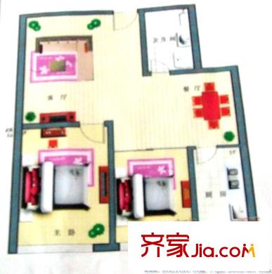 龍海明珠戶型圖戶型圖 2室2廳1衛(wèi)1廚