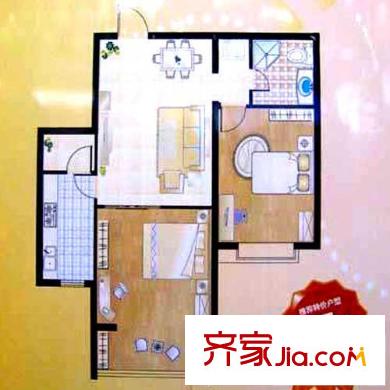 福嶺嘉苑三期戶型圖1#吉祥戶型 2室1廳1衛(wèi)