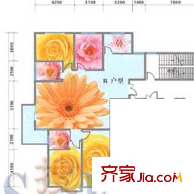 香檳海岸戶型圖8#、9#、15#標準層R戶型 3室2廳2衛(wèi)1廚