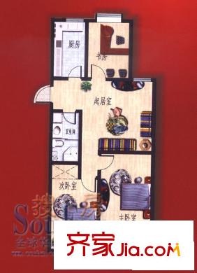 天福宜家戶型圖C-2戶型 2室2廳1衛(wèi)