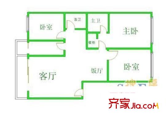 天宇花園 3室 戶型圖