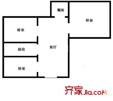 寧化路小區(qū) 3室 戶型圖