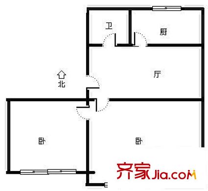 辛家莊一小區(qū)2室 戶型圖