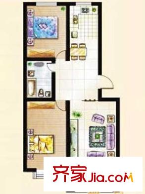 一品雅居戶型圖79.48-82.78平米C戶型 2室1廳1衛(wèi)