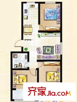 一品雅居戶型圖90.94-108平米D戶型 3室1廳1衛(wèi)