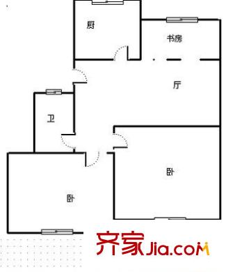 青島山花園 3室 戶型圖