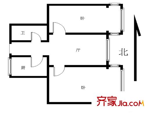 東泰花園 2室 戶型圖
