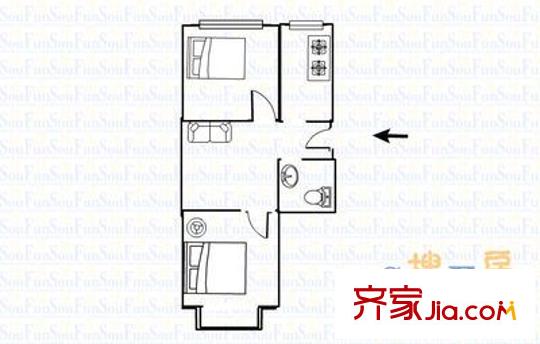 東泰花園 2室 戶型圖