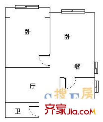 東泰花園 2室 戶型圖