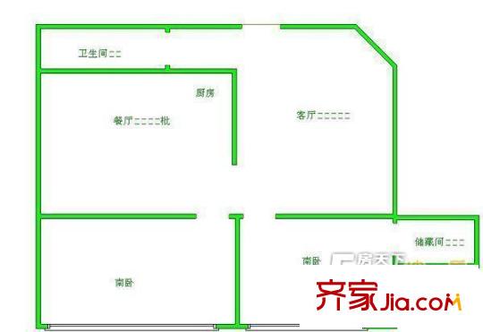 中建紫錦廣場(chǎng)戶型圖2室戶型圖 2室1廳1衛(wèi)1廚