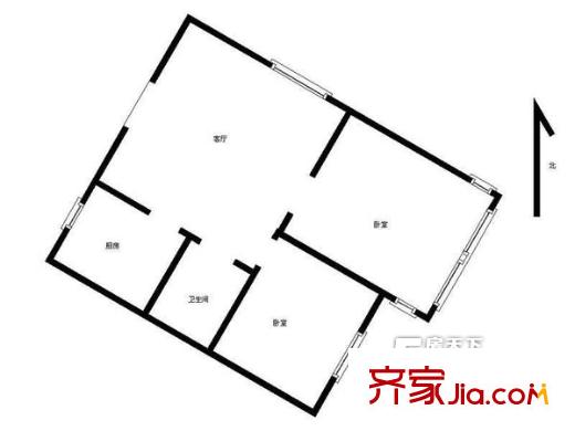 閩江花園戶型圖2室戶型圖 2室1廳1衛(wèi)1廚