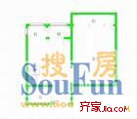 河北商城 1室 戶型圖