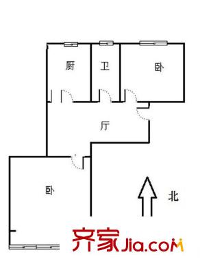揚州路小區(qū)戶型圖2室戶型圖 2室1廳1衛(wèi)1廚