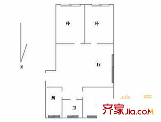 東海一路小區(qū)戶型圖3室 3室1廳1衛(wèi)1廚