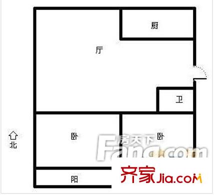 東海一路小區(qū)戶型圖2室 2室1廳1衛(wèi)1廚