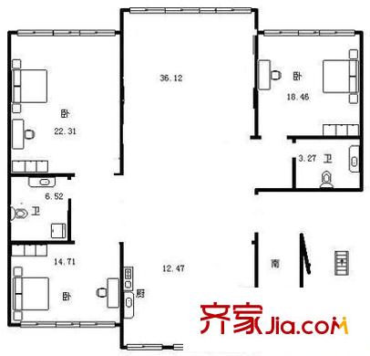 萬事興嘉園 3室 戶型圖